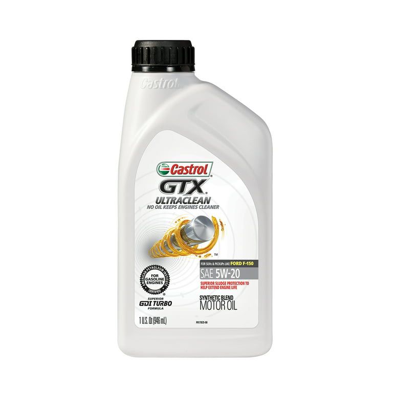 Castrol GTX Ultraclean 5W-20 Synthetic Blend Motor Oil, 1 Quart