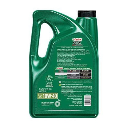 Castrol GTX High Mileage 10W-40 Synthetic Blend Motor Oil, 5 Quarts, Case of 3