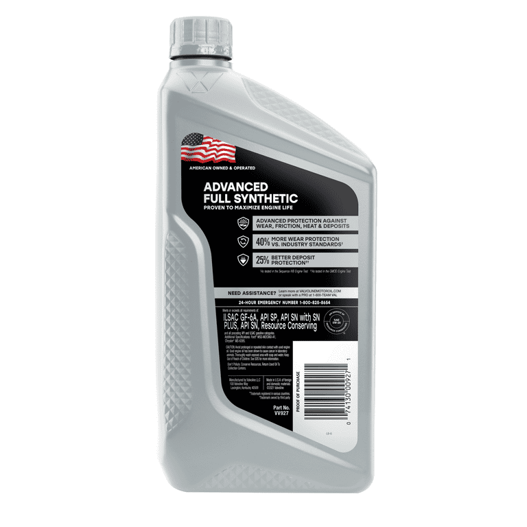 Valvoline Advanced Full Synthetic 5W-20 Motor Oil 1 QT