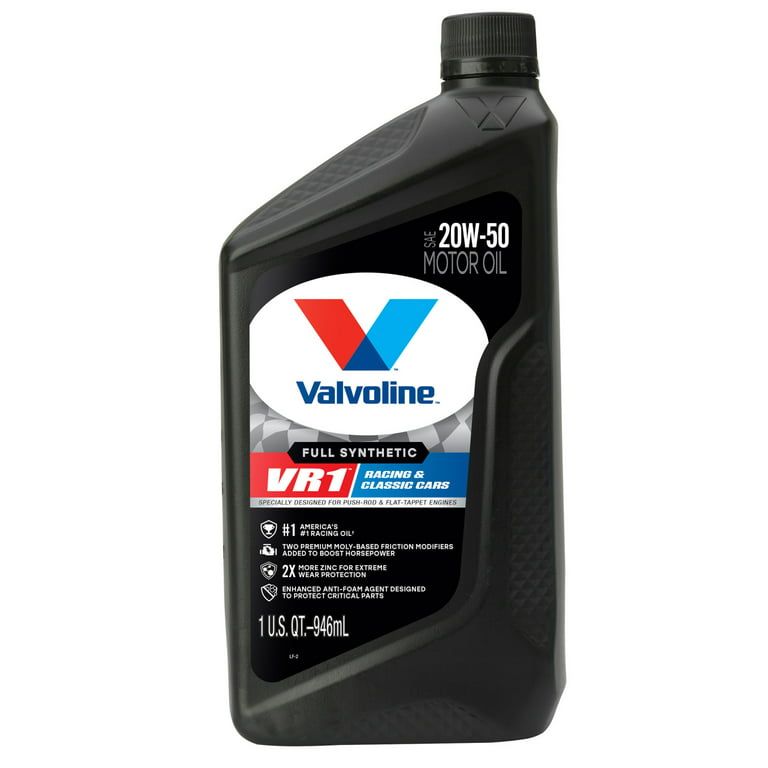 Valvoline VR1 Racing Synthetic 20W-50 Motor Oil 1 QT