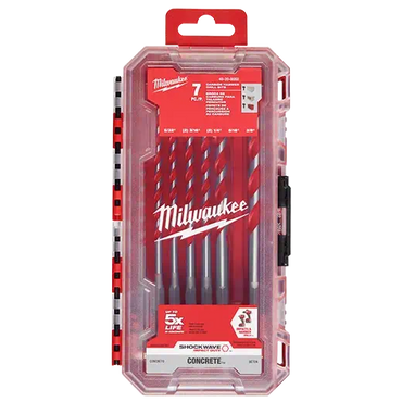 Milwaukee 48-20-9052 7pc. SHOCKWAVE™ Carbide Hammer Drill Bit Kit