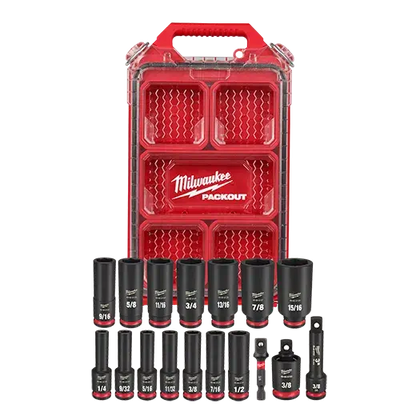Milwaukee 49-66-6800 SHOCKWAVE Impact Duty™ Socket 3/8” Dr 17PC SAE PACKOUT Set
