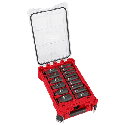 Milwaukee 49-66-6802 SHOCKWAVE Impact Duty™ Socket 1/2” Dr 15PC SAE PACKOUT Set