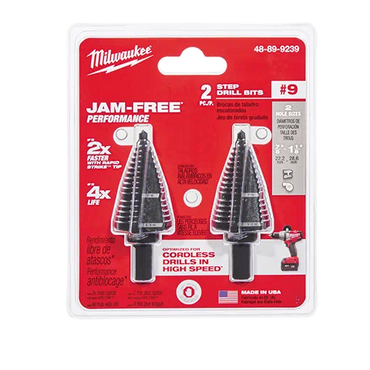 Milwaukee 48-89-9239 Step Drill Bit Set #9 7/8" & 1-1/8" - 2PC