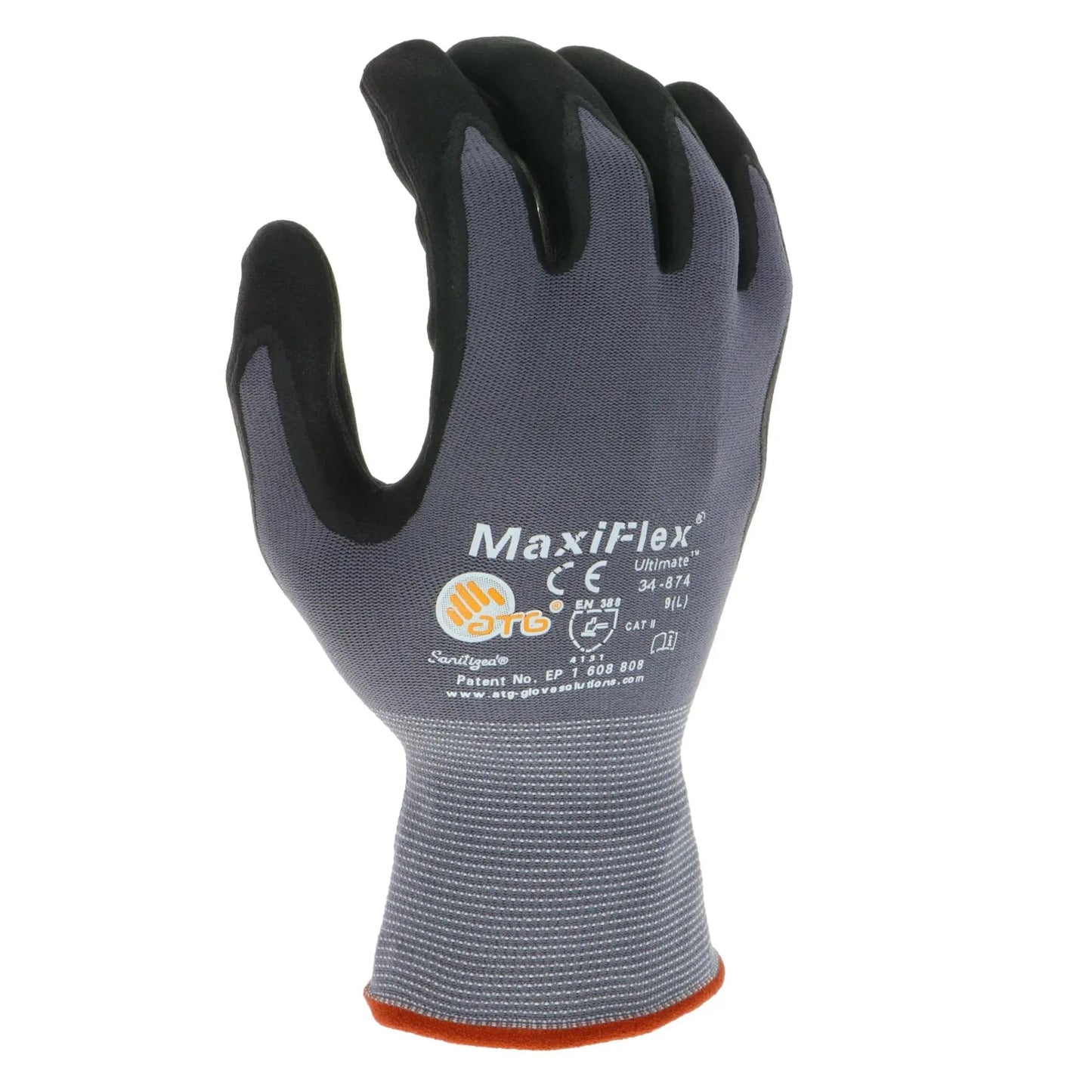 PIP ATG 34-874 Maxiflex Ultimate Gloves with Micro Foam Nitrile Coated Palm, Gray