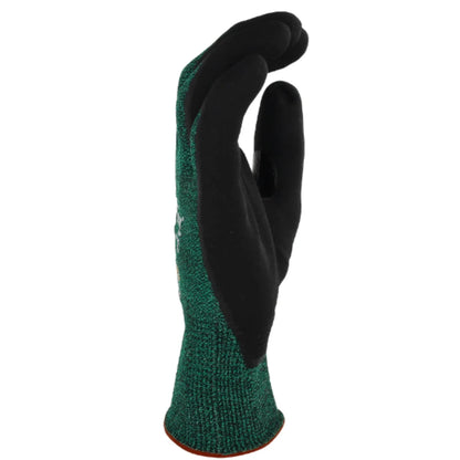 PIP ATG 34-8743 MaxiFlex Cut Seamless Knit Glove with Black MicroFoam Nitrile Coated, Green