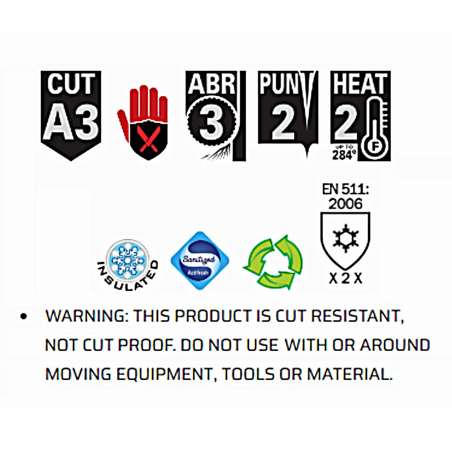 MCR Safety Ninja Ice N9690 Insulated Work Gloves, HPT Foam Coated, 15 Gauge, Black