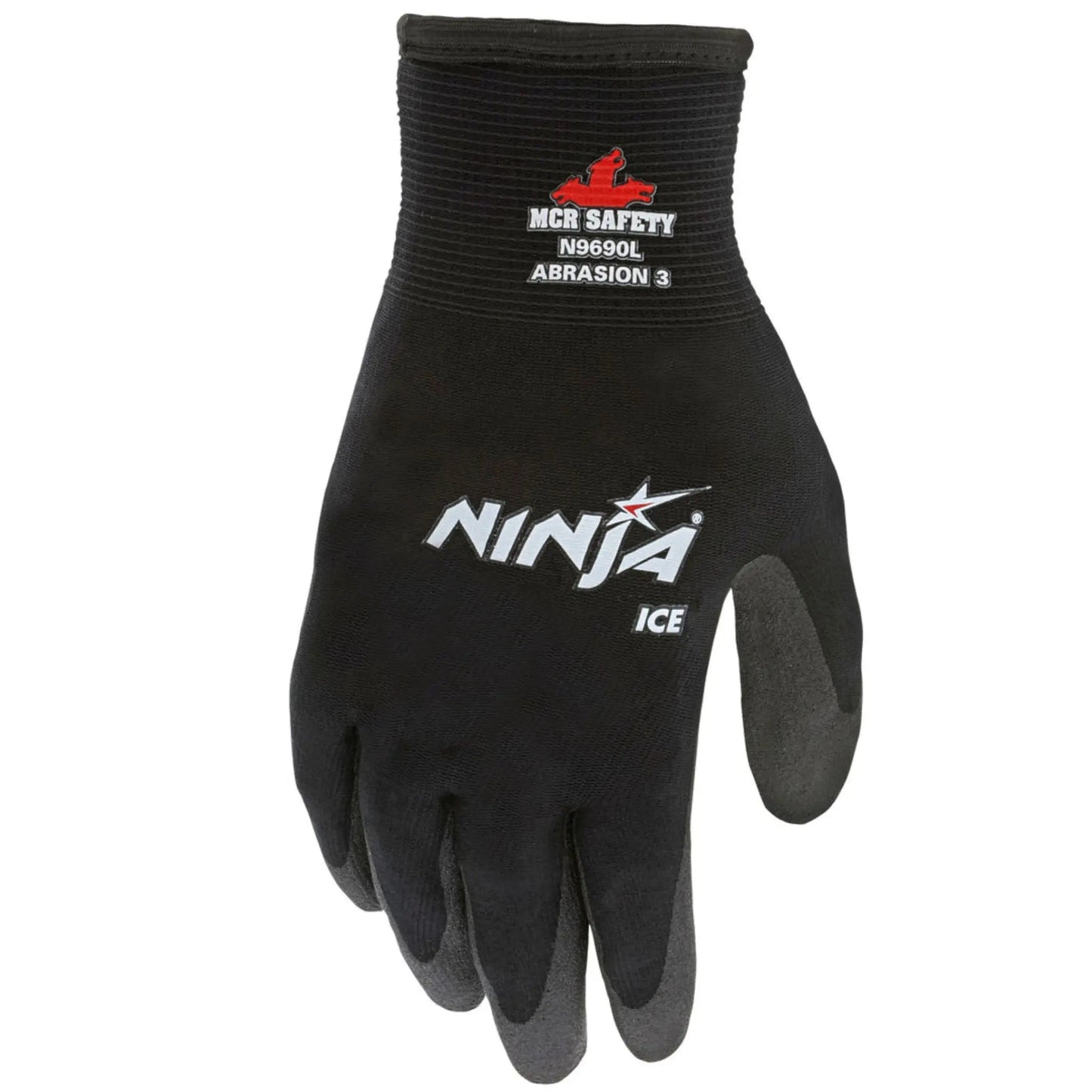 MCR Safety Ninja Ice N9690 Insulated Work Gloves, HPT Foam Coated, 15 Gauge, Black