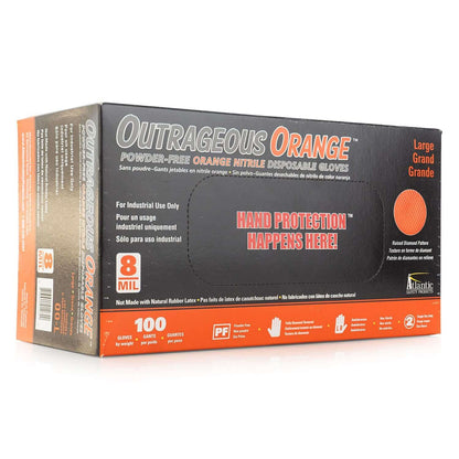 Outrageous Orange Textured Nitrile Gloves