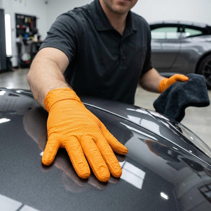 Outrageous Orange Textured Nitrile Gloves