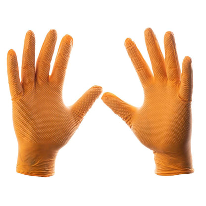 Outrageous Orange Textured Nitrile Gloves